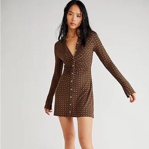 free people shayla dress in black coffee